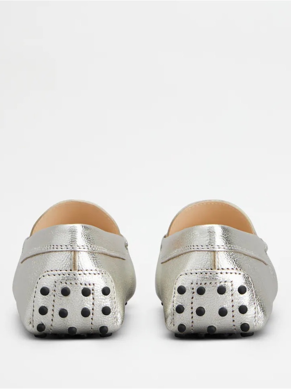 Tod’s Silver Double T Crystal Embellished Gommino Driving Shoes size 39.5